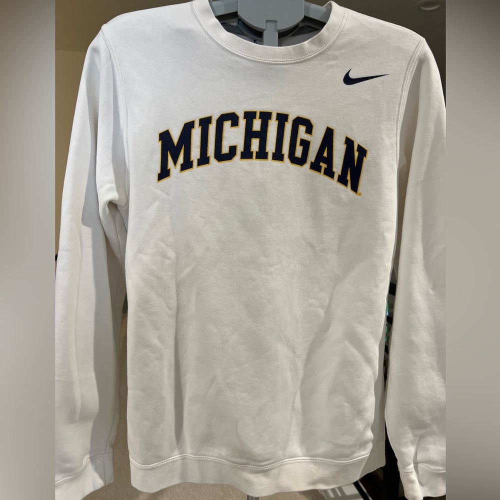 Nike White Michigan Long Sleeve Sweatshirt